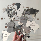 3D Wooden World Map Wall Art, Housewarming Gift, Anniversary Gift, Home Decor