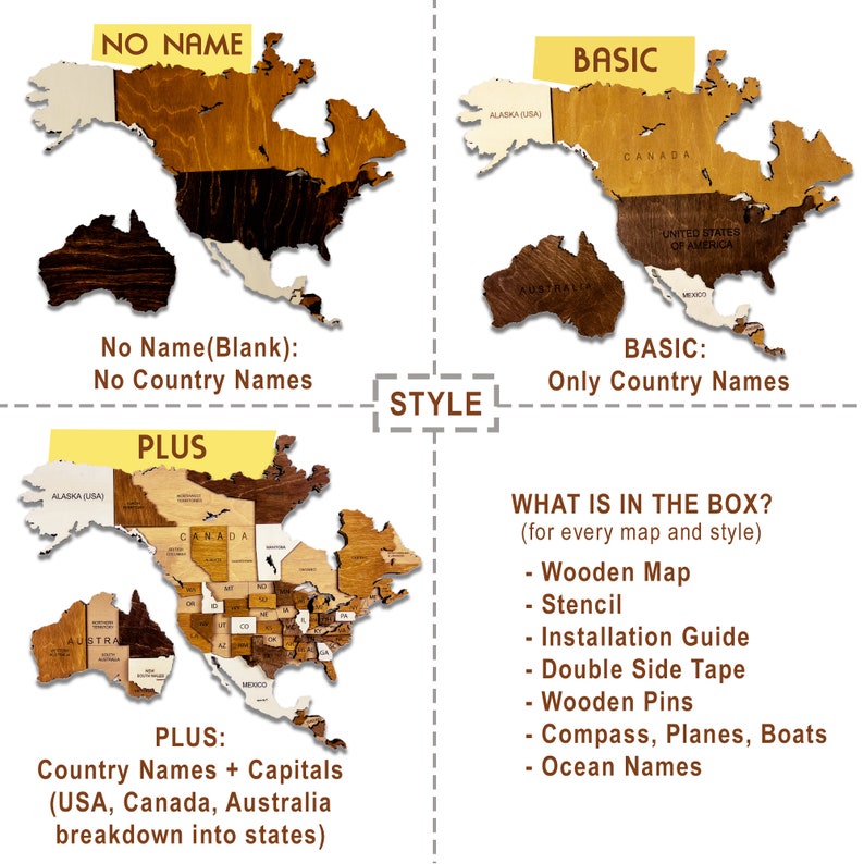 3D Wooden World Map Wall Art, Housewarming Gift, Anniversary Gift, Home Decor