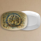 Tree of Life Challah platter, Shabbat Shalom, Jewish Israeli Shabbos Bread Tray inspired by Ancient Judean Mosaics