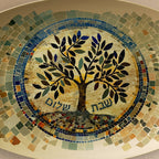 Tree of Life Challah platter, Shabbat Shalom, Jewish Israeli Shabbos Bread Tray inspired by Ancient Judean Mosaics