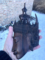 2 tentures exotiques sculptées à la main Ramayana Bali-Indonésie Âge inconnu Bois de Cocobolo