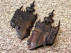 2 tentures exotiques sculptées à la main Ramayana Bali-Indonésie Âge inconnu Bois de Cocobolo