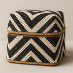 Boîtes coquillages bohèmes - Ensemble de 3 – Rangement tribal balinais fait à la main | Boîtes décoratives empilables pour étagère, salon ou entrée