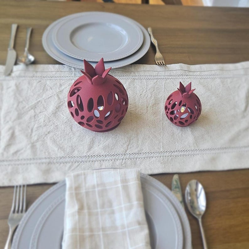 Rosh Hashana, Sukkot Pomegranate Tea Light Cover, Jewish Holiday Decor.