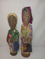 2 Folk Art Bali Figurines. 2" x 10"