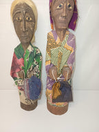 2 Folk Art Bali Figurines. 2" x 10"
