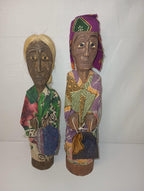 2 Folk Art Bali Figurines. 2" x 10"