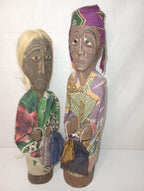 2 Folk Art Bali Figurines. 2" x 10"