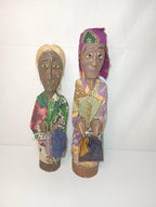2 Folk Art Bali Figurines. 2" x 10"