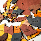 3D Wooden World Map Wall Art, Housewarming Gift, Anniversary Gift, Home Decor