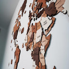 3D Wooden World Map Wall Art, Housewarming Gift, Anniversary Gift, Home Decor
