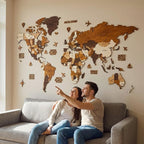 3D Wooden World Map Wall Art, Housewarming Gift, Anniversary Gift, Home Decor