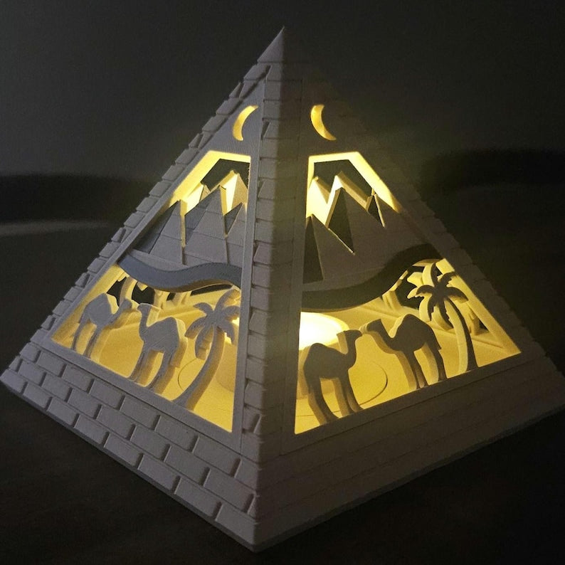 Passover Centerpiece- Pyramid Tea Light  Cover with Desert Scene