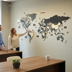 3D Wooden World Map Wall Art, Housewarming Gift, Anniversary Gift, Home Decor