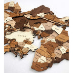 3D Wooden World Map Wall Art, Housewarming Gift, Anniversary Gift, Home Decor