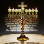 Jewish 9-Candle Menorah with Heart Details: Light, Heritage, and Warmth - Image 2