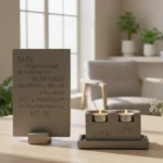Jewish Candle Set with Tray & Blessing – Urban Shabbat Series - Image 3