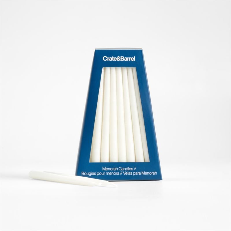 MenorahCandlesWhtS45SSF22_61030d9a-3c41-4e4d-983e-3abe60ce75a8.jpg White Hanukkah Menorah Candles, Set of 45 - Image 1